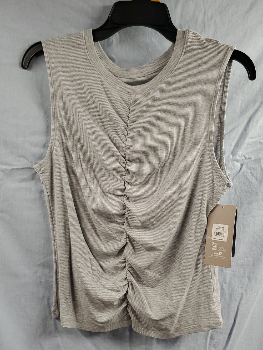 Avia Light Gray Ruched Front Tank Top